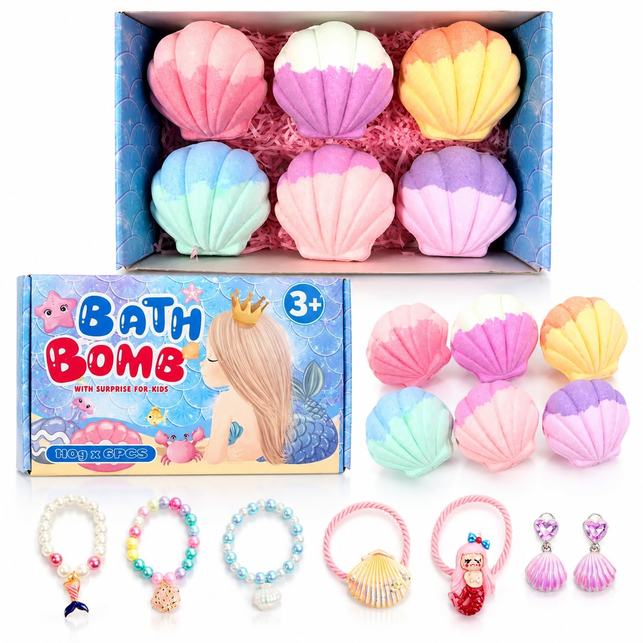 Bath Bombs with Toys Inside, 12 Pack Kids Bath Bombs with Surprise Inside, Play Fizz Bubble Bath Ball, Natural Organic Non Toxic Bath Bomb Gift Set for Boys Girls Toddler (Sea Animal)