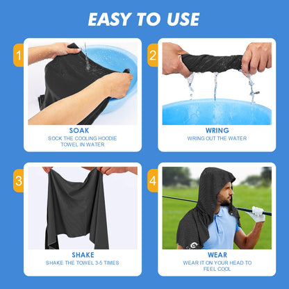 CSITE 3 Pack Cooling Hoodie Towels for Neck and Face, UPF 50 Sun Protection & Instant Cooling, Ice Towels for Hot Weather, Soft Breathable Towel for Sport, Work Out, Gym, Camping & More Activities