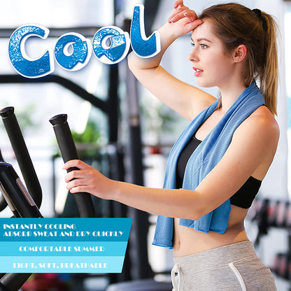 Pack of 20 Cooling Towel 40x12'' Ice Towel for Neck and Face Microfiber Chilly with Bag Breathable Yoga Gym Stay Cool Towels Sweat Rag for Workout Running Camping Pilates Beach, Dark Blue