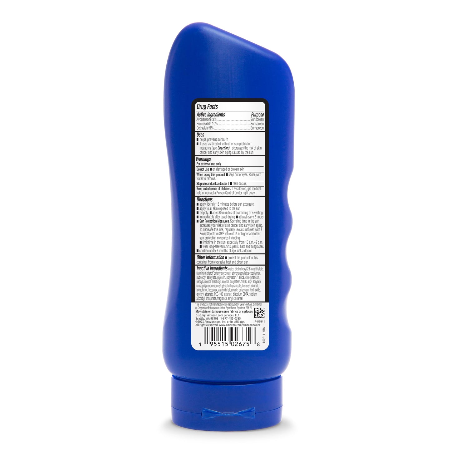 Amazon Basics Sport Sunscreen Lotion SPF 50, Water Resistant (80min), Formulated without Octinoxate & Oxybenzone, Broad Spectrum UVA/UVB Protection, 8 Fluid Ounce