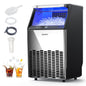 EUHOMY Commercial Ice Maker Machine, 100lbs/24H Stainless Steel Under Counter ice Machine with 33lbs Ice Storage Capacity, Freestanding Ice Maker.
