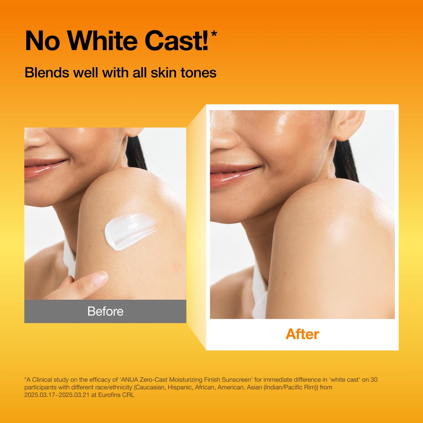 Anua, Zero-Cast Moisturizing Sunscreen SPF 50, Glow Natural Sunscreen for face, No White Cast, Hyaluronic Acid, Niacinamide, Oil-Free, Korean Skincare, 1.69 fl oz