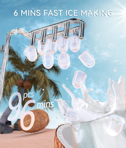 ecozy Nugget Ice Makers Dispenser 40 lbs Per Day Pebble Sonic Ice Machine Countertop, Touch-Free Ice, Self-Cleaning, Mistalo Drop Slim for Home Kitchen Office