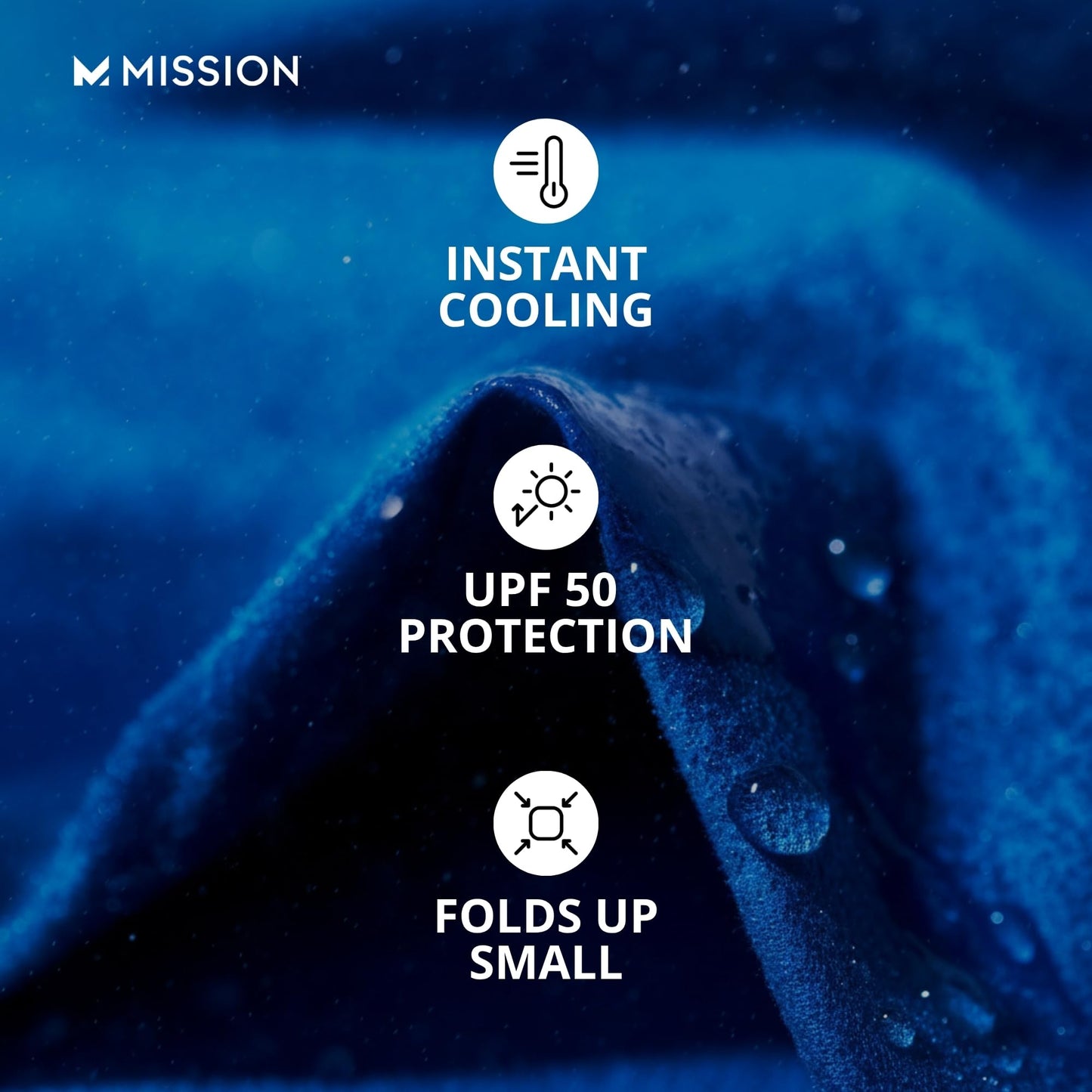 MISSION Max Plus Cooling Towel- Soft, Durable Microfiber - Cools Up to 3 Hours - UPF 50 Sun Protection - Machine Washable