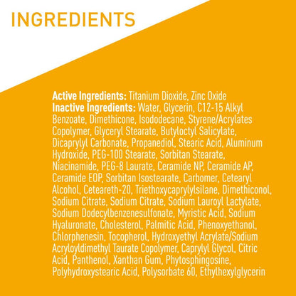CeraVe 100% Mineral Sunscreen SPF 50 with Zinc Oxide & Titanium Dioxide, Hyaluronic Acid & Ceramides, Oil Free & Non-Greasy, Hydrating Mineral Sunscreen For Body, 5 oz