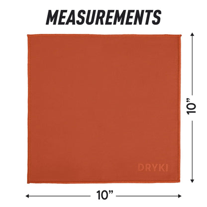 DRYKI Sweat Absorbing Handkerchiefs - The Original Pocket-Sized Sweat Towels - Quick-Dry Microfiber Sweat Rags for Face, Hands, & Body - Men & Women - Gym, Sports, and Work (Black: 5 Pack)