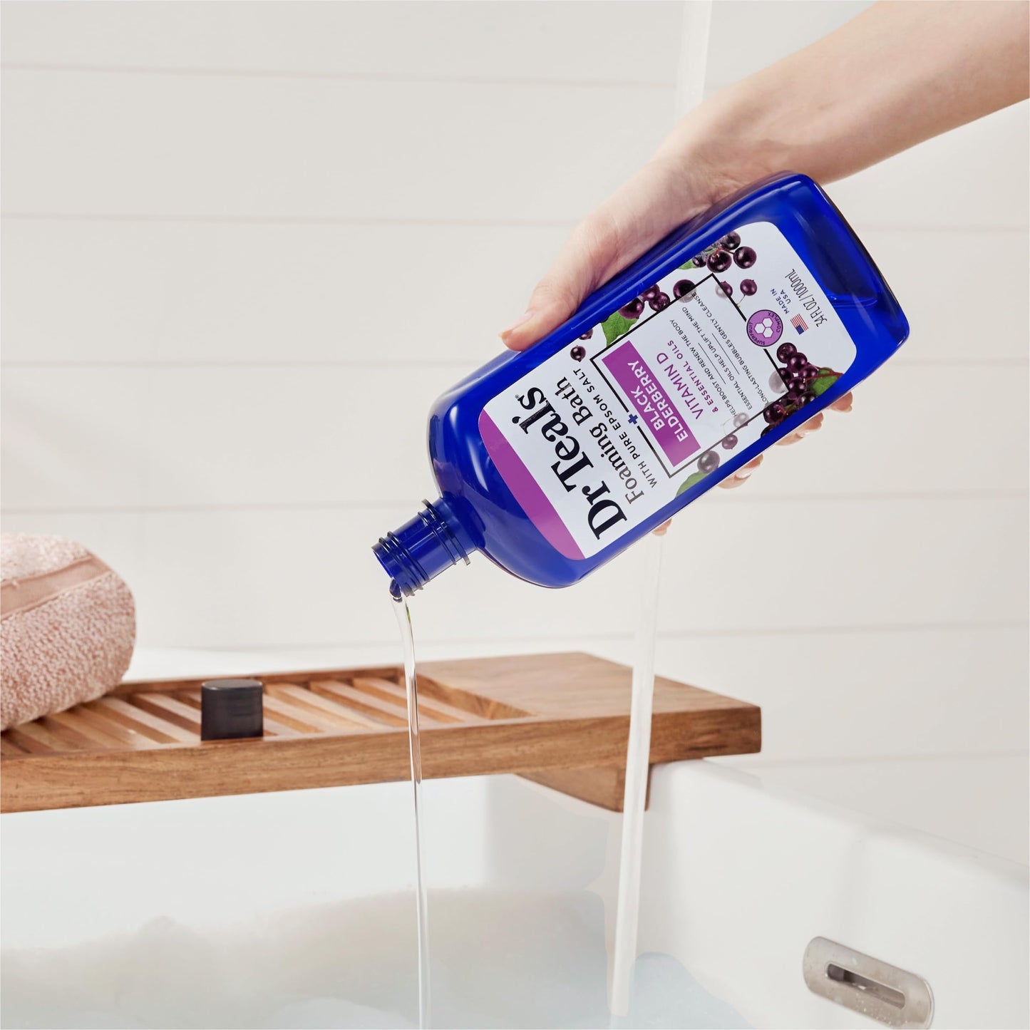 Dr Teal's Foaming Bath with Pure Epsom Salt, Soothe & Sleep with Lavender, 34 fl oz (Pack of 2)