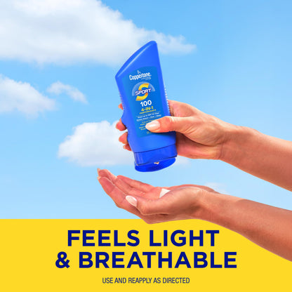 Coppertone SPORT Sunscreen Lotion Broad Spectrum SPF 50, Water Resistant 80 Minutes, UVA/UVB Protection, Moisturizing Formula with Vitamin E, 7 Fluid Ounce