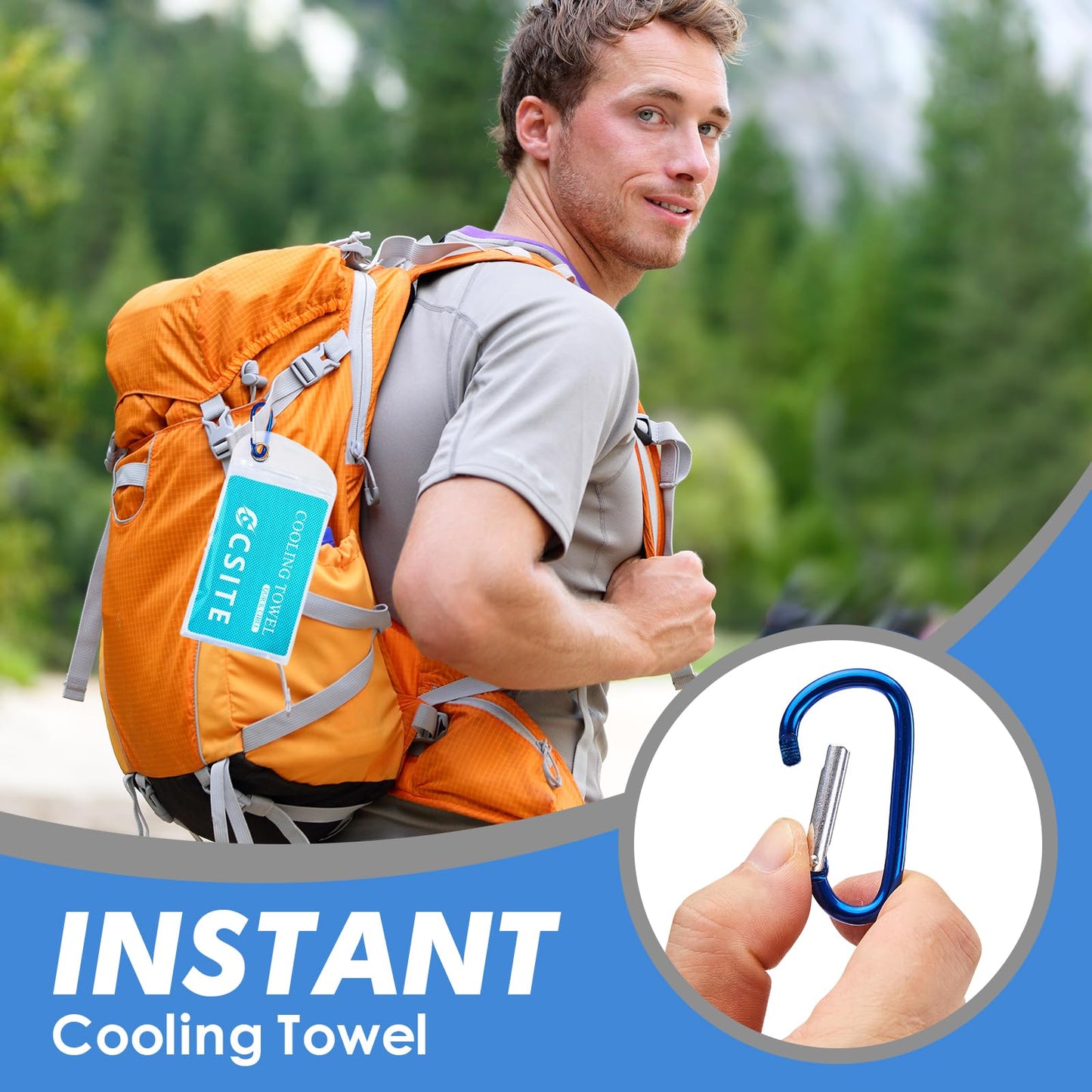 CSITE 4 Pack Cooling Towels (47"x12") for Neck and Face, Ice Towel for Hot Weather, Soft Breathable Chilly Gym Towels, Microfiber Towel for Work Out, Yoga, Running, Camping & More Activities