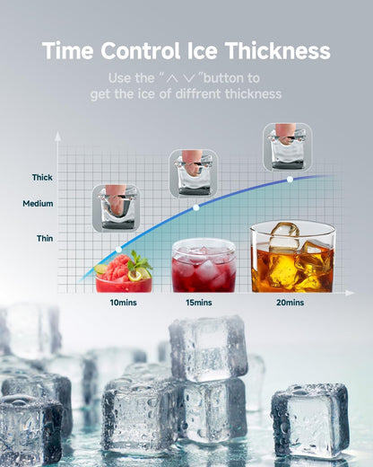 EUHOMY Commercial Ice Maker Machine, 100lbs/24H Stainless Steel Under Counter ice Machine with 33lbs Ice Storage Capacity, Freestanding Ice Maker.