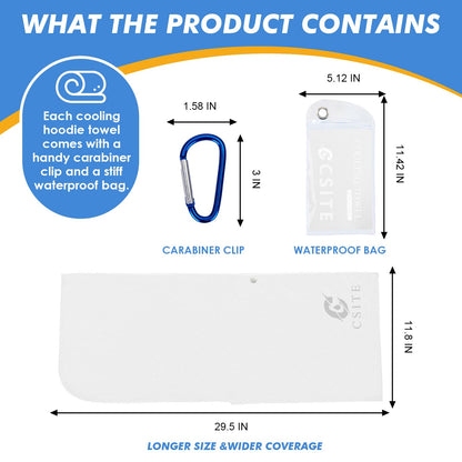 CSITE 3 Pack Cooling Hoodie Towels for Neck and Face, UPF 50 Sun Protection & Instant Cooling, Ice Towels for Hot Weather, Soft Breathable Towel for Sport, Work Out, Gym, Camping & More Activities