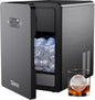 Silonn Ice Maker Countertop, Portable Ice Machine with Carry Handle, Self-Cleaning Ice Makers with Basket and Scoop, 9 Cubes in 6 Mins, 26 lbs per Day, Ideal for Home, Kitchen, Camping, RV