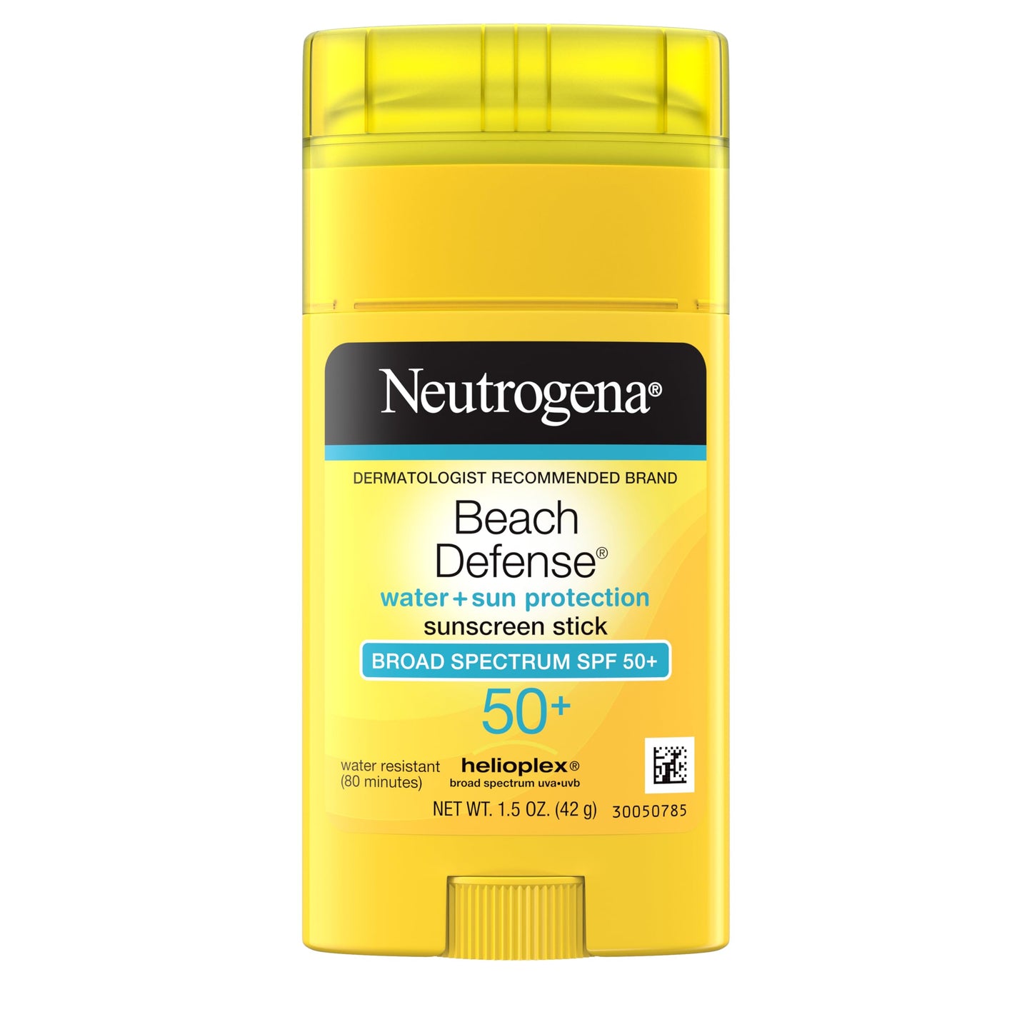 Neutrogena Beach Defense Sunscreen Stick SPF 50 Broad Spectrum UVA UVB Protection Lightweight Water Resistant up to 80 Minutes No-Mess Beach-Strength Sun Protection for Whole Family, 1.5 oz