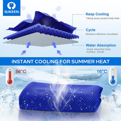 Sukeen 8 Pack Cooling Towels (40"x12"), Cooling Towels for Neck and Face, Microfiber Soft Breathable Chilly Ice Towel, Sweat Towel for Gym, Yoga, Sports, Golf, Camping, Running, Fitness, Workout