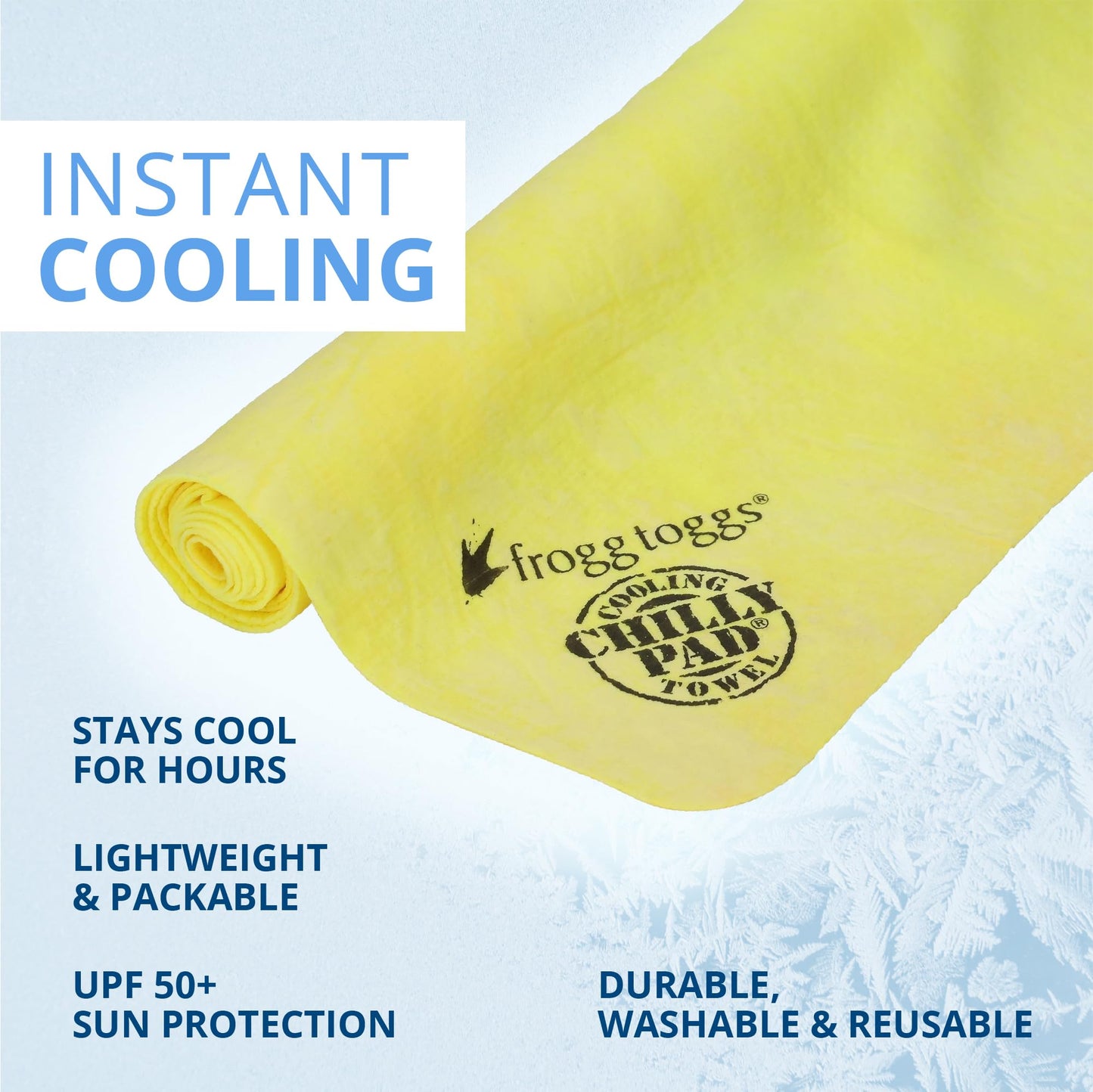 FROGG TOGGS Chilly Pad, Instant Cooling Towel, Long Lasting, Reusable, Sports and Outdoors Neck Towel 33x13