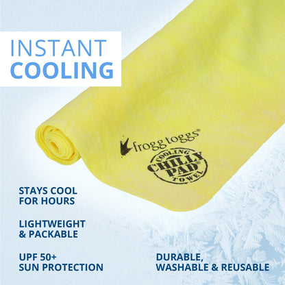 FROGG TOGGS Chilly Pad, Instant Cooling Towel, Long Lasting, Reusable, Sports and Outdoors Neck Towel 33x13