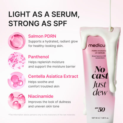 medicube Sunscreen No Cast Just Glow Collagen | SPF 50 Broad Spectrum Face Sunscreen | Lightweight, Non-Sticky, Hydrating Formula | Peptide, Cica for Soothing & Glow | Korean Skincare