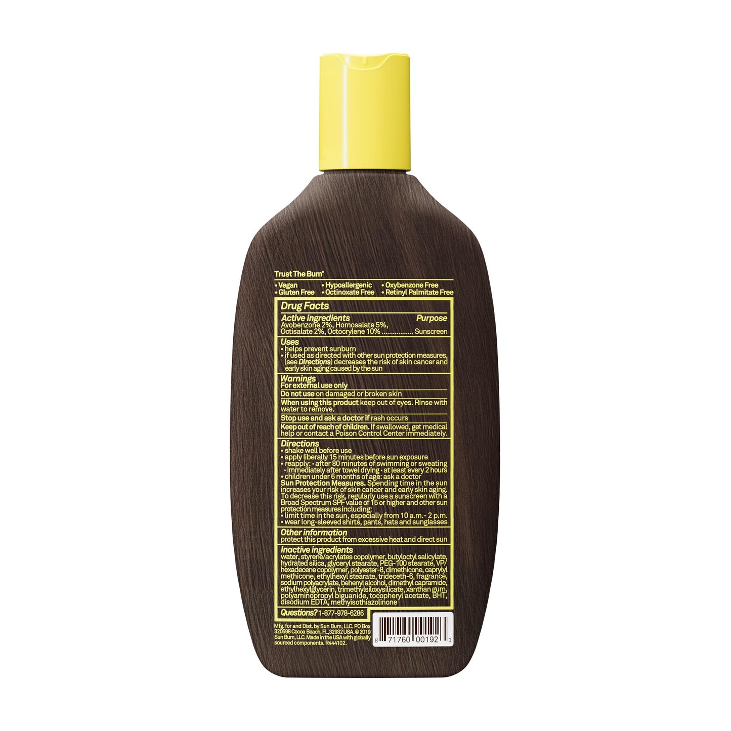 Sun Bum Original SPF 50 Sunscreen Body Lotion - Broad Spectrum Moisturizing Sunscreen with Vitamin E - Hawaii 104 Act Compliant (Made without Octinoxate & Oxybenzone) - 8 oz