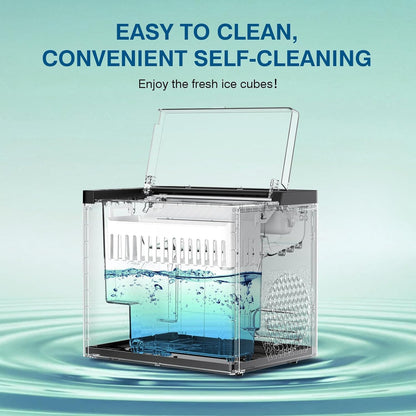 Countertop Ice Makers Machine, Portable Ice Machine Producing 9 Ice Cubes Within 6 Mins, Bullet Ice Available in Two Sizes(S/L), Compact Mini Ice Maker Appliance for Home Kitchen Camping (Soot)