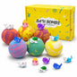 Bath Bombs with Toys Inside, 12 Pack Kids Bath Bombs with Surprise Inside, Play Fizz Bubble Bath Ball, Natural Organic Non Toxic Bath Bomb Gift Set for Boys Girls Toddler (Sea Animal)