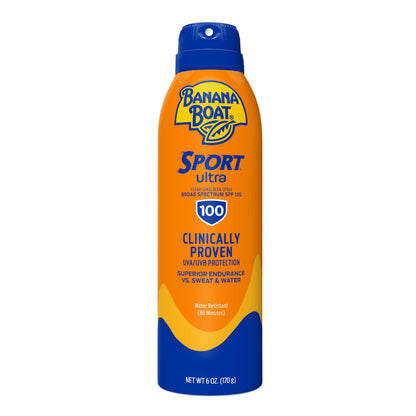 Banana Boat Sport Ultra SPF 50 Sunscreen Spray | Banana Boat Sunscreen Spray SPF 50, Water Resistant, Oxybenzone Free, Sunblock, 6oz each Twin Pack