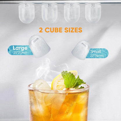 NEWBULIG Ice Makers Countertop with Handle, Portable Ice Machine, 9 Bullet Ice Cubes in 6 Mins, 26lbs in 24Hrs, Auto-Cleaning, with Basket and Scoop, for Home, Kitchen, RV, Camping,Black