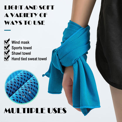 Pack of 20 Cooling Towel 40x12'' Ice Towel for Neck and Face Microfiber Chilly with Bag Breathable Yoga Gym Stay Cool Towels Sweat Rag for Workout Running Camping Pilates Beach, Dark Blue