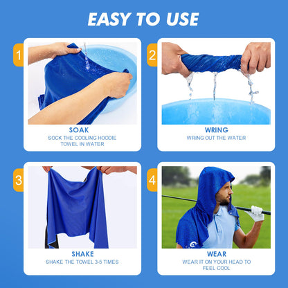 CSITE 3 Pack Cooling Hoodie Towels for Neck and Face, UPF 50 Sun Protection & Instant Cooling, Ice Towels for Hot Weather, Soft Breathable Towel for Sport, Work Out, Gym, Camping & More Activities