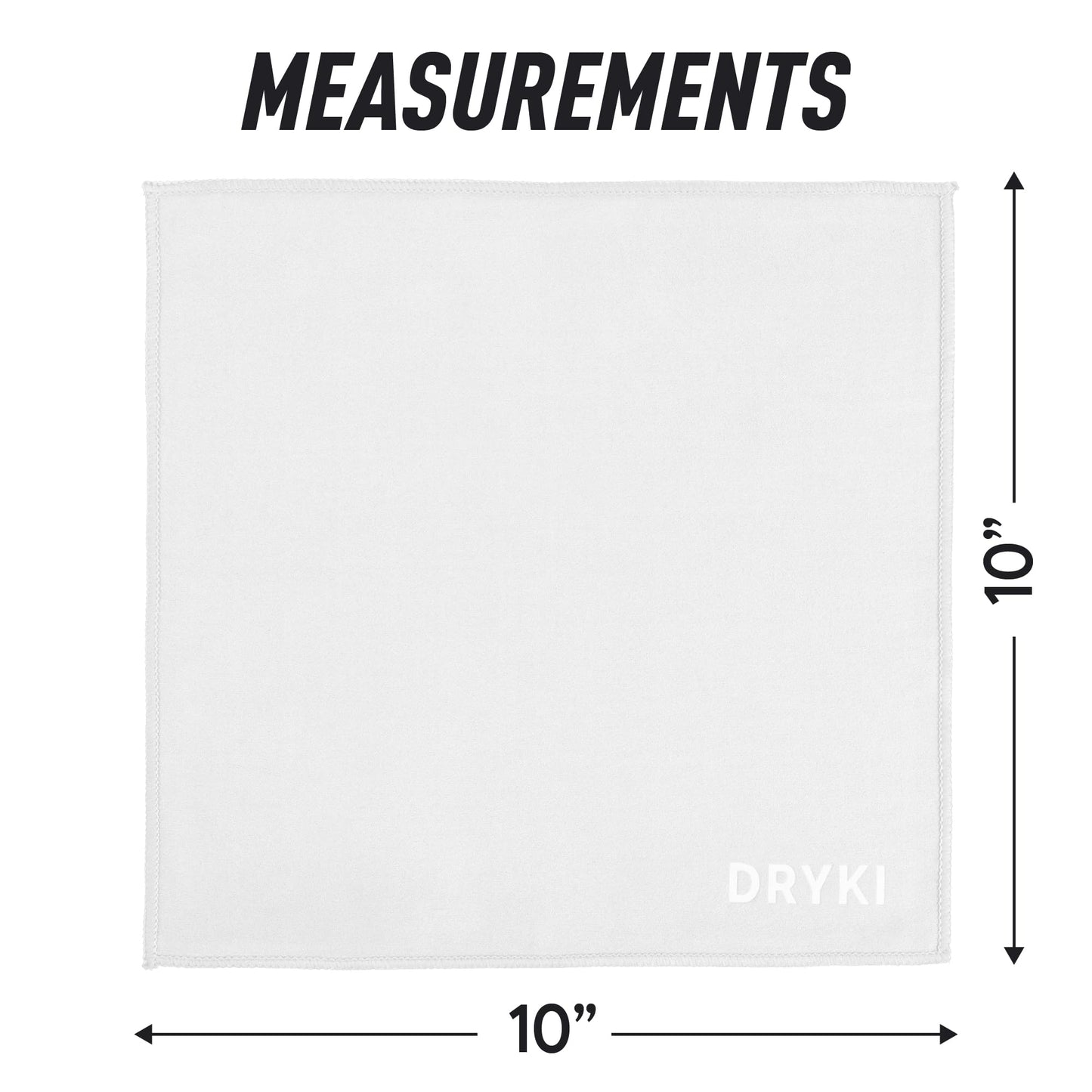 DRYKI Sweat Absorbing Handkerchiefs - The Original Pocket-Sized Sweat Towels - Quick-Dry Microfiber Sweat Rags for Face, Hands, & Body - Men & Women - Gym, Sports, and Work (Black: 5 Pack)