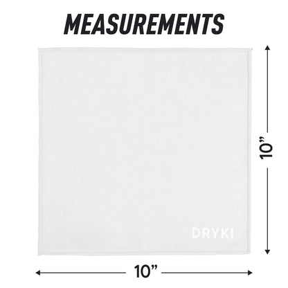 DRYKI Sweat Absorbing Handkerchiefs - The Original Pocket-Sized Sweat Towels - Quick-Dry Microfiber Sweat Rags for Face, Hands, & Body - Men & Women - Gym, Sports, and Work (Black: 5 Pack)