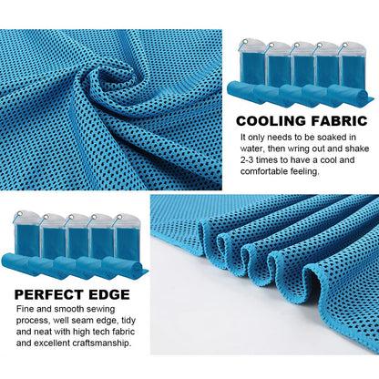 Pack of 20 Cooling Towel 40x12'' Ice Towel for Neck and Face Microfiber Chilly with Bag Breathable Yoga Gym Stay Cool Towels Sweat Rag for Workout Running Camping Pilates Beach, Dark Blue