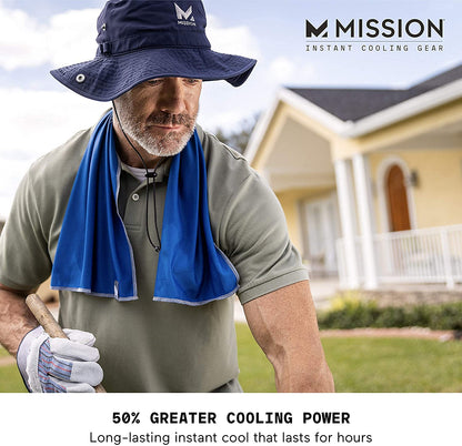 MISSION Max Plus Cooling Towel- Soft, Durable Microfiber - Cools Up to 3 Hours - UPF 50 Sun Protection - Machine Washable