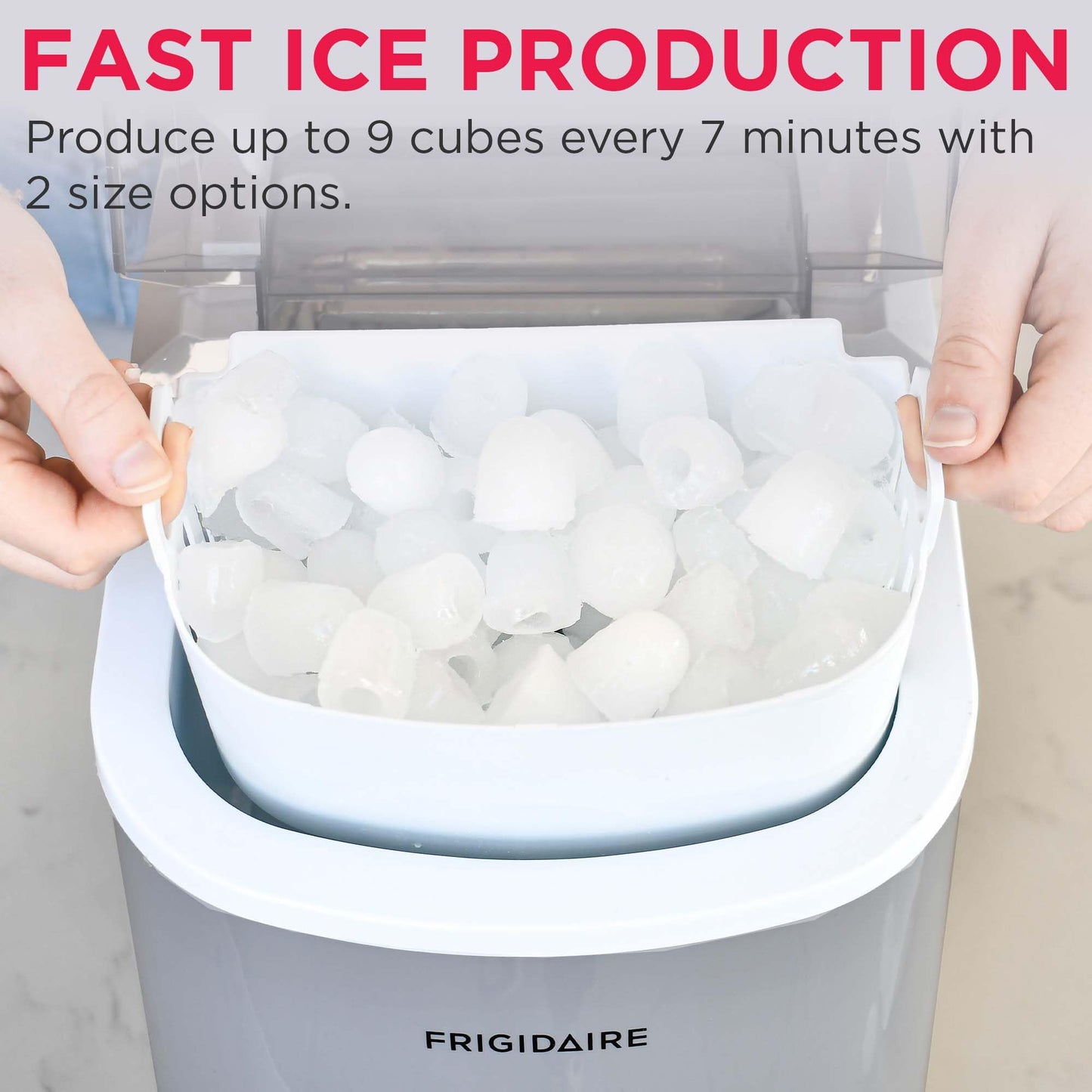 FRIGIDAIRE EFIC128AMZBLK Compact Countertop Ice Maker, 26 lb per Day, Black