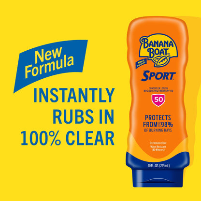 Banana Boat Sport Ultra SPF 50 Sunscreen Lotion, 128 Fl Oz, Oxybenzone Free (Pack of 1)
