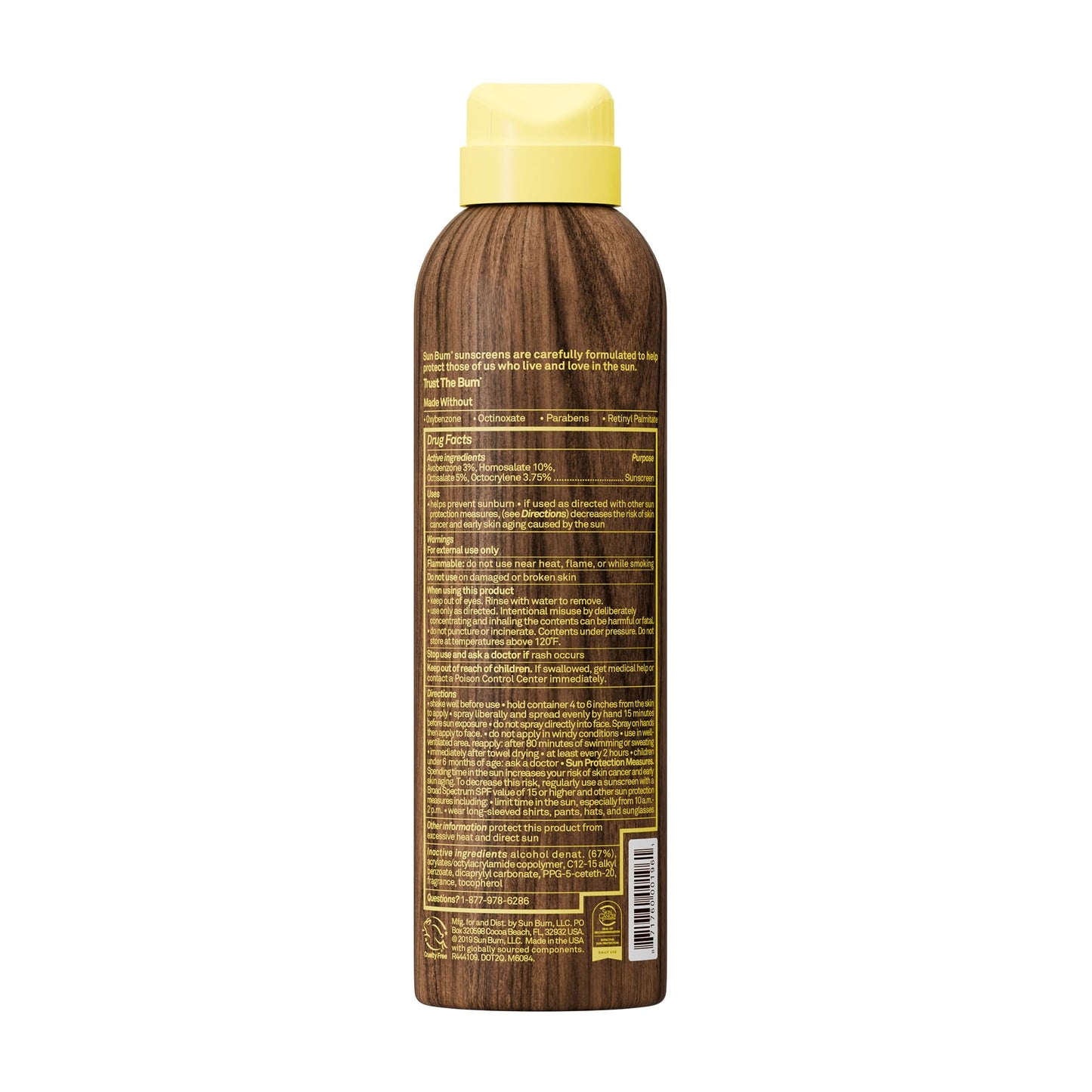 Sun Bum Original SPF 50 Sunscreen Body Spray - Broad Spectrum Moisturizing Sunscreen with Vitamin E - Hawaii 104 Act Compliant (Made without Octinoxate & Oxybenzone) - 6 oz