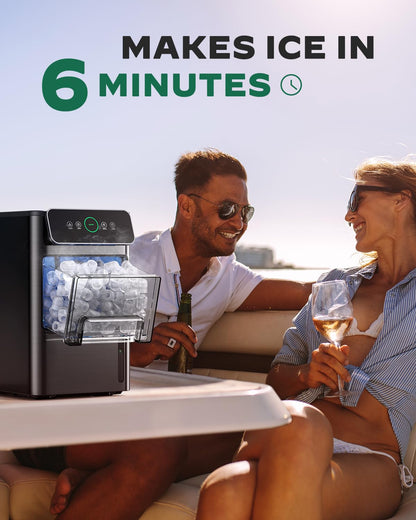 Silonn Ice Maker Countertop, Portable Ice Machine with Carry Handle, Self-Cleaning Ice Makers with Basket and Scoop, 9 Cubes in 6 Mins, 26 lbs per Day, Ideal for Home, Kitchen, Camping, RV