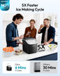 EUHOMY Countertop Ice Maker Machine with Handle, 26lbs Per Day, 9 Ice Cubes Ready in 6 Mins, Auto-Cleaning Portable Ice Maker with Basket and Scoop, for Home/Kitchen/Camping/RV (Purple)