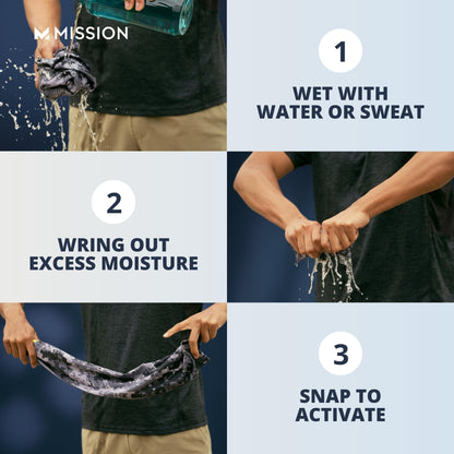 MISSION Max Plus Cooling Towel- Soft, Durable Microfiber - Cools Up to 3 Hours - UPF 50 Sun Protection - Machine Washable