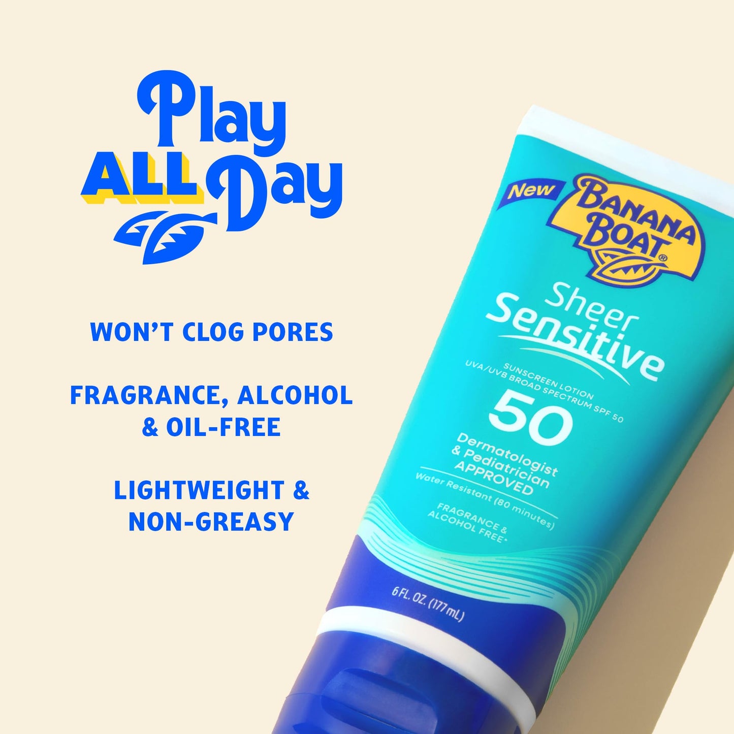 Banana Boat Sheer Sensitive Body Sunscreen Lotion, SPF 50, 6oz