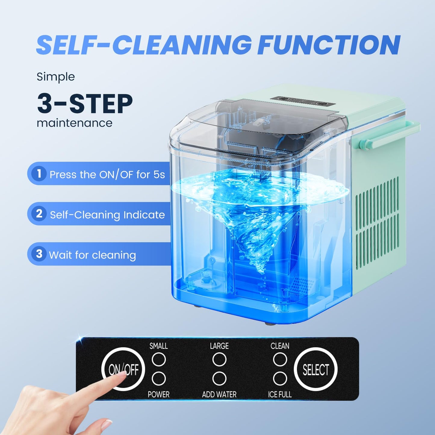 NEWBULIG Ice Makers Countertop with Handle, Portable Ice Machine, 9 Bullet Ice Cubes in 6 Mins, 26lbs in 24Hrs, Auto-Cleaning, with Basket and Scoop, for Home, Kitchen, RV, Camping,Black