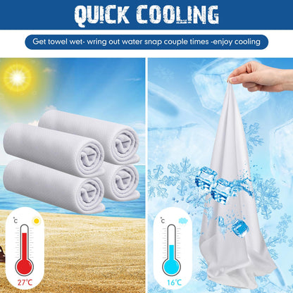 BBTO 100 Pack Cooling Towel - Microfiber Cold Sports Sweat Rags Neck & Face Breathable Ice Chilly Towel for Gym Yoga Golf Workout Beach Accessories