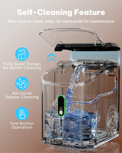 Nugget Ice Maker Countertop, Silonn Chewable Pellet Ice Machine with Self-Cleanin Function, 36lbs/24H Portable Ice Makers for Home Kitchen Officce, Black