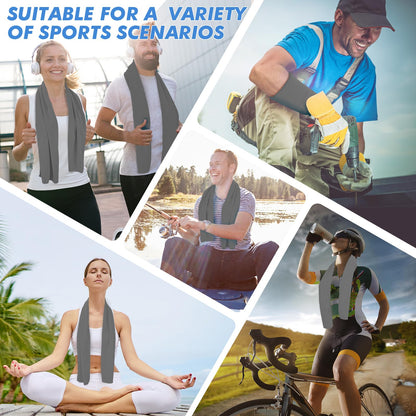 CSITE 4 Pack Cooling Towels (47"x12") for Neck and Face, Ice Towel for Hot Weather, Soft Breathable Chilly Gym Towels, Microfiber Towel for Work Out, Yoga, Running, Camping & More Activities
