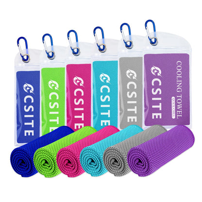 CSITE 4 Pack Cooling Towels (47"x12") for Neck and Face, Ice Towel for Hot Weather, Soft Breathable Chilly Gym Towels, Microfiber Towel for Work Out, Yoga, Running, Camping & More Activities