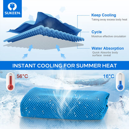 Sukeen 4 Pack Cooling Towels (40"x12"),Ice Towel,Soft Breathable Chilly Towel,Microfiber Towel for Yoga,Sport,Running,Gym,Workout,Camping,Fitness,Workout & More Activities