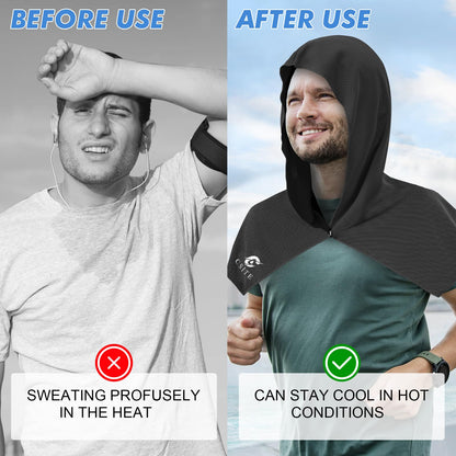 CSITE 3 Pack Cooling Hoodie Towels for Neck and Face, UPF 50 Sun Protection & Instant Cooling, Ice Towels for Hot Weather, Soft Breathable Towel for Sport, Work Out, Gym, Camping & More Activities