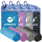 YQXCC 4 Pack Cooling Towels (47"x12"), Ice Cool Neck Towel, Soft Breathable Microfiber for Yoga, Golf, Gym, Running, Camping & Hot Weather