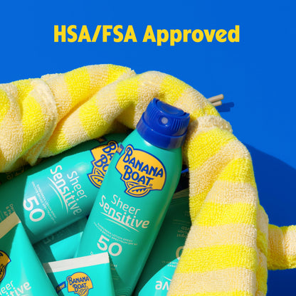 Banana Boat Sheer Sensitive Body Sunscreen Lotion, SPF 50, 6oz