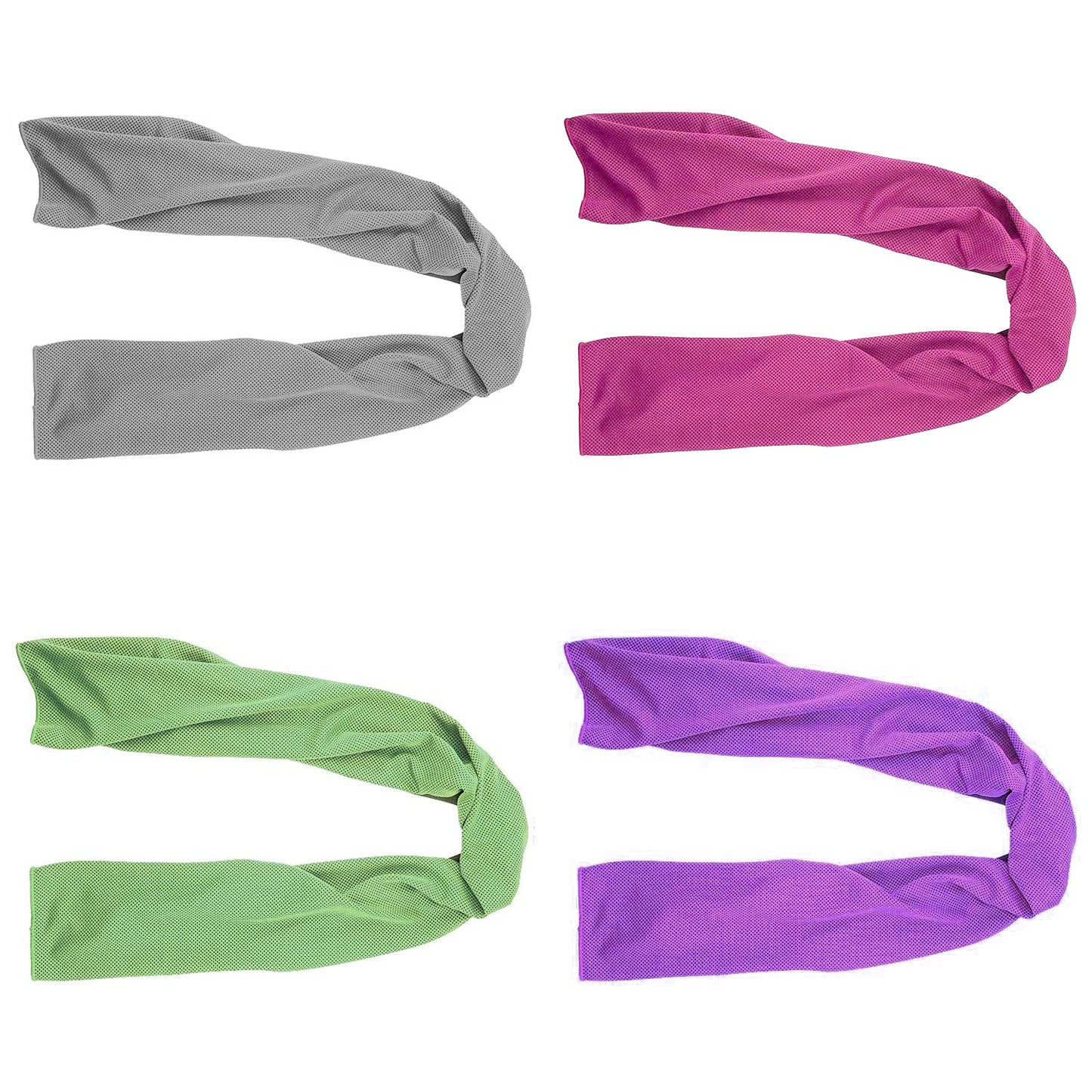 Cooling Towels (4 Pack) 40"x12" - Ice Towel for Neck & Face, Soft Microfiber Chilly Towel, Instant Cooling Relief for Sports, Gym, Yoga, Running, Golf, Camping & Outdoor Activities