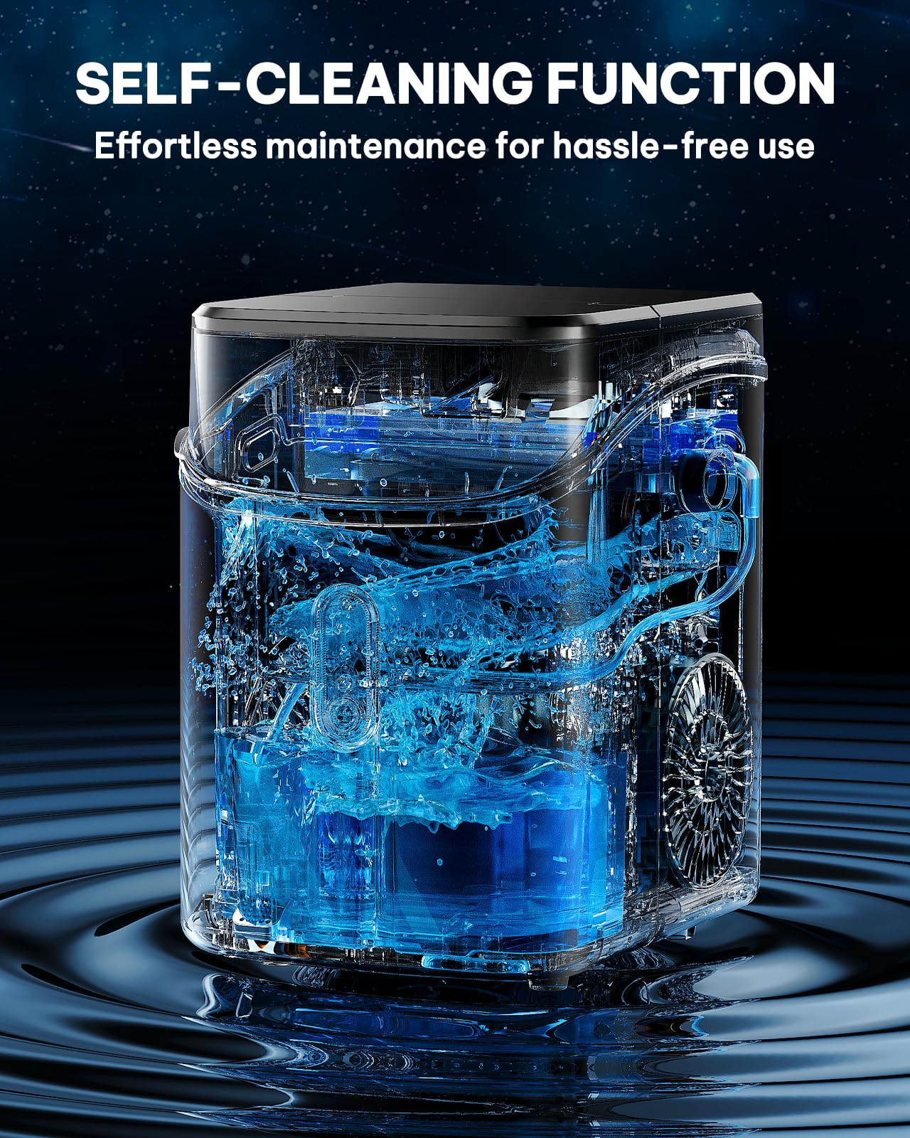 Nugget Ice Maker Countertop, Silonn Chewable Pellet Ice Machine with Self-Cleanin Function, 36lbs/24H Portable Ice Makers for Home Kitchen Officce, Black